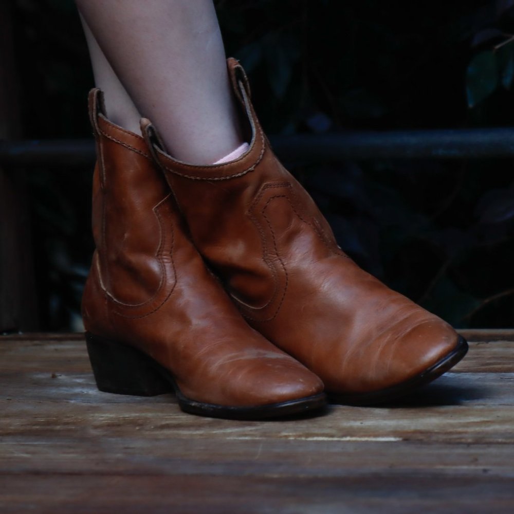 Funky Brown Leather Booties